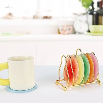 Amazon｜アクリルコースター 6枚 ドリンクコースター カラフルな